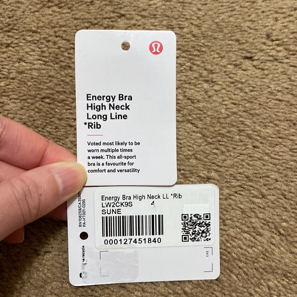 Lululemon Sunset Energy Sports Bra High Neck Long Line Rib - Picture 9 of 9